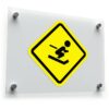 Skiing Warning Sign Sticker