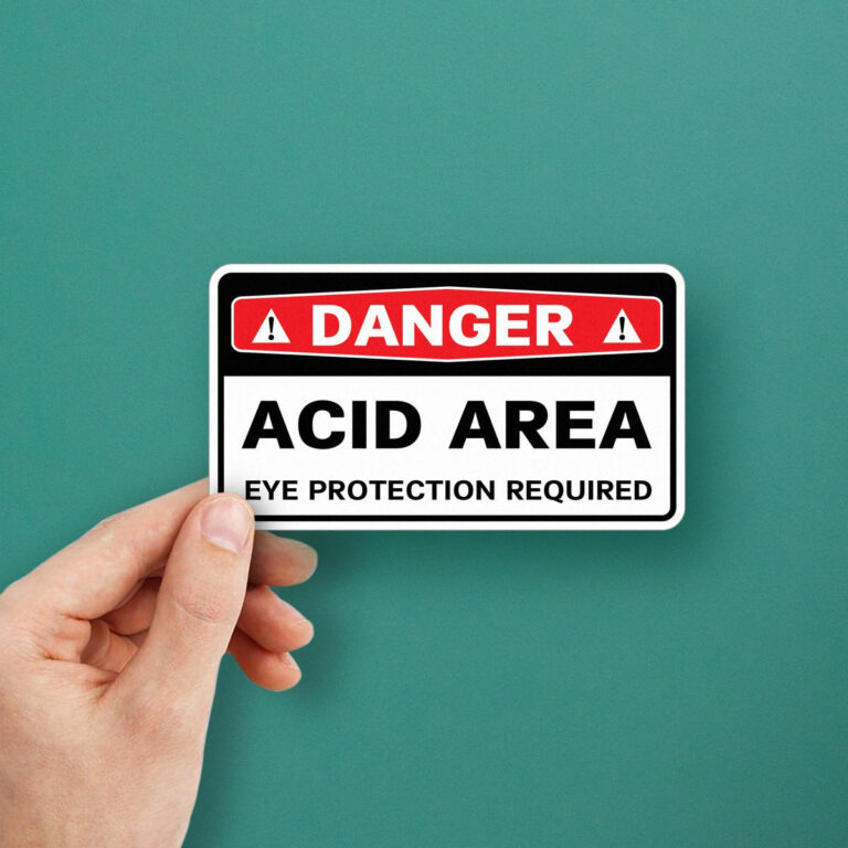 Acid Store Sign Danger Acid Area Sign - Stickers Factory
