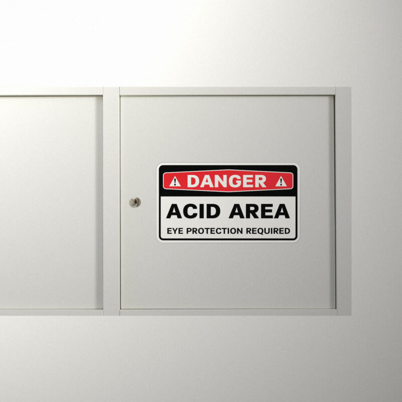 Danger Acid Area Sign - Stickers Factory