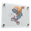 Funny Shark on Bike Sticker 1