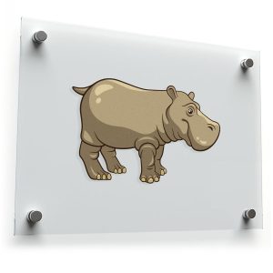 Adorable Hippo Cartoon Sticker