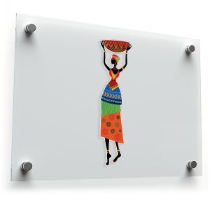 African Woman Carrying Basket Sticker