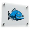 Aggressive Blue Piranha Sticker 1