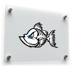 Aggressive Fish Skeleton Sticker