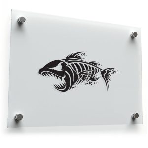 Aggressive Fish Skeleton Sticker