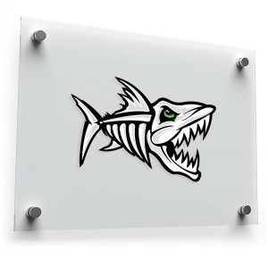 Aggressive Fish Skeleton Sticker