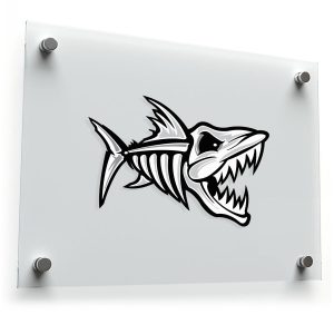 Aggressive Fish Skeleton Sticker