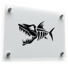 Aggressive Fish Skeleton Vinyl Sticker