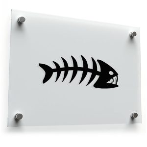 Aggressive Fishbone Silhouette Sticker