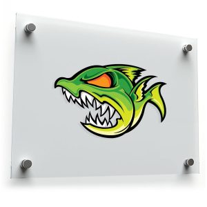 Aggressive Green Fish Sticker