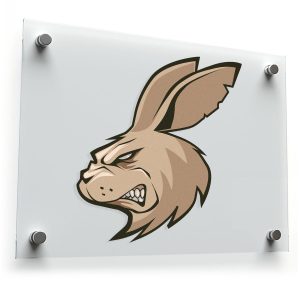 Aggressive Rabbit Head Sticker