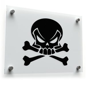 Aggressive Skull and Crossbones Vinyl Decal