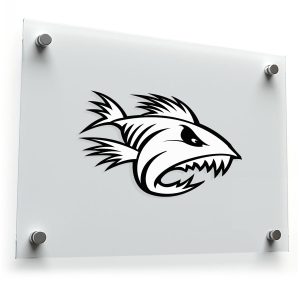 Aggressive Tribal Fish Vinyl Sticker