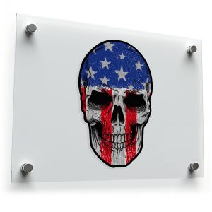 American Flag Skull Sticker