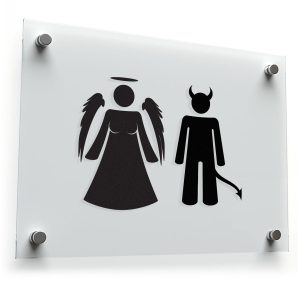 Angel and Devil Silhouette Vinyl Sticker