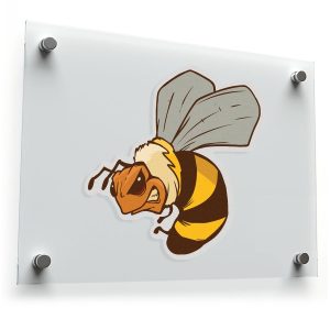 Angry Bee Cartoon Sticker