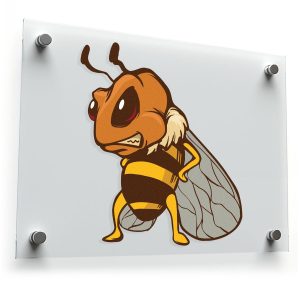 Angry Bee Cartoon Sticker