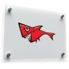Angry Red Shark Sticker