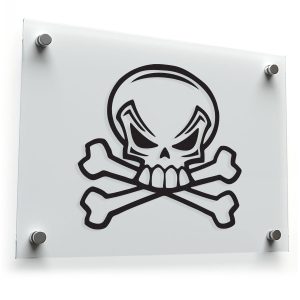 Angry Skull and Crossbones Sticker