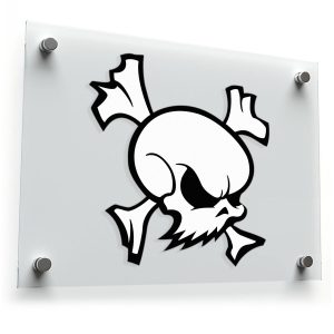 Angry Skull and Crossbones Sticker