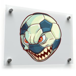 Angry Soccer Ball Vinyl Sticker