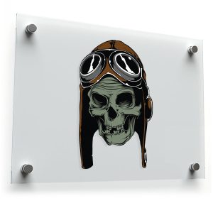 Aviator Skull Sticker