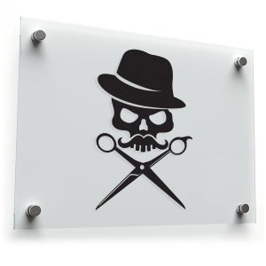 Barber Skull with Scissors Sticker