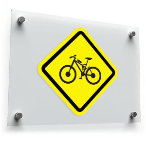 Bicycle Crossing Sign Sticker