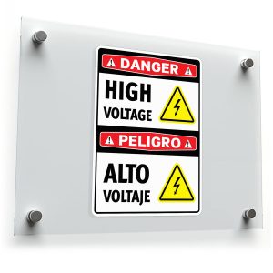 Bilingual High Voltage Safety Sticker