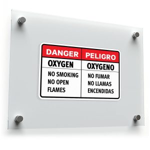 Bilingual Oxygen Safety Sticker
