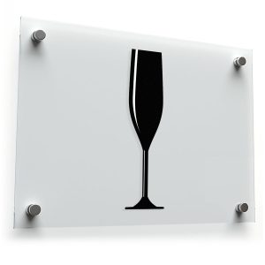 Black Champagne Glass Sticker
