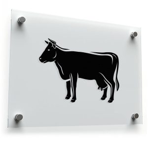Black Cow Silhouette Sticker