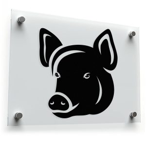 Black Pig Head Silhouette Sticker