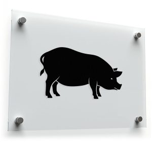Black Pig Silhouette Sticker