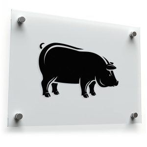 Black Pig Silhouette Sticker