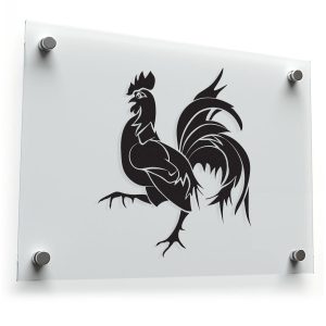 Black Rooster Silhouette Sticker