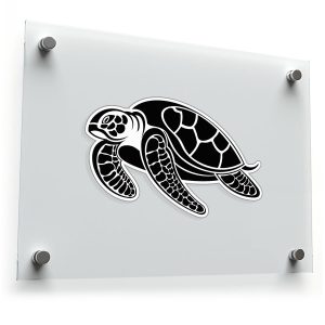 Black and White Sea Turtle Sticker
