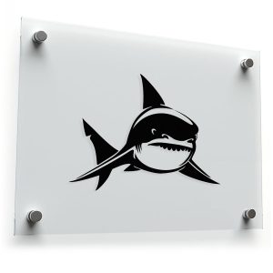 Black and White Shark Sticker