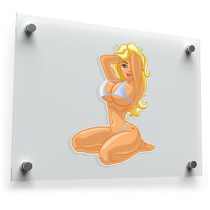 Blonde Pin-Up Girl Sticker