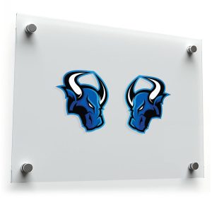 Blue Bull Head Sticker Set