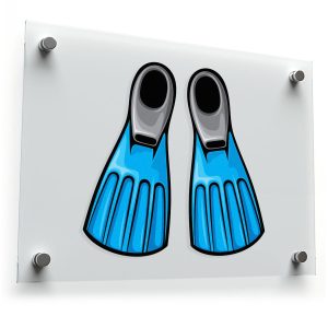 Blue Diving Flippers Sticker
