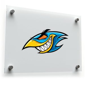 Blue Grinning Bird Sticker