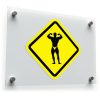 Bodybuilder Caution Sign Vinyl Sticker 1