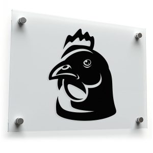 Bold Black Chicken Head Sticker