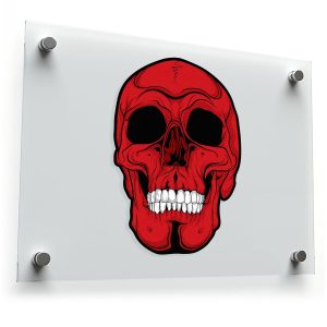 Bold Red Skull Sticker