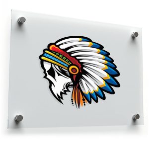 Bold Tribal Skull with Headdress Sticker