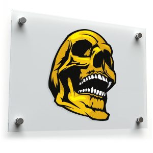 Bold Yellow Skull Sticker