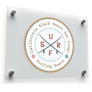 California Black Beach Surfing Vinyl Sticker