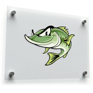 Cartoon Bass Fish Sticker