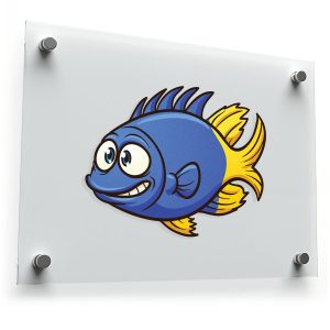 Cartoon Blue Fish Sticker